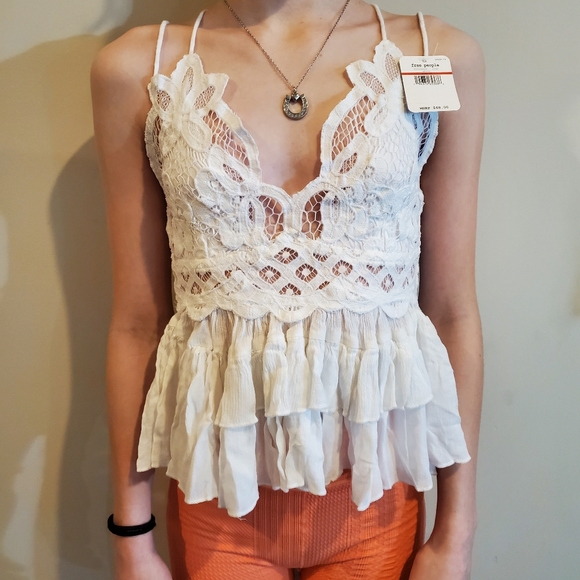 Free People Adella Cami in White MSRP $68 NEW FP1043 - Picture 2 of 16